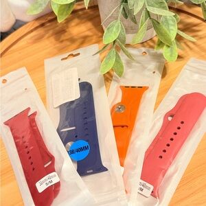 Vibrant Silicone Smartwatch Bands - Red, Blue, Orange, Pink 38/40mm
